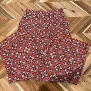 Max Studio Red Floral Wide Leg Pants